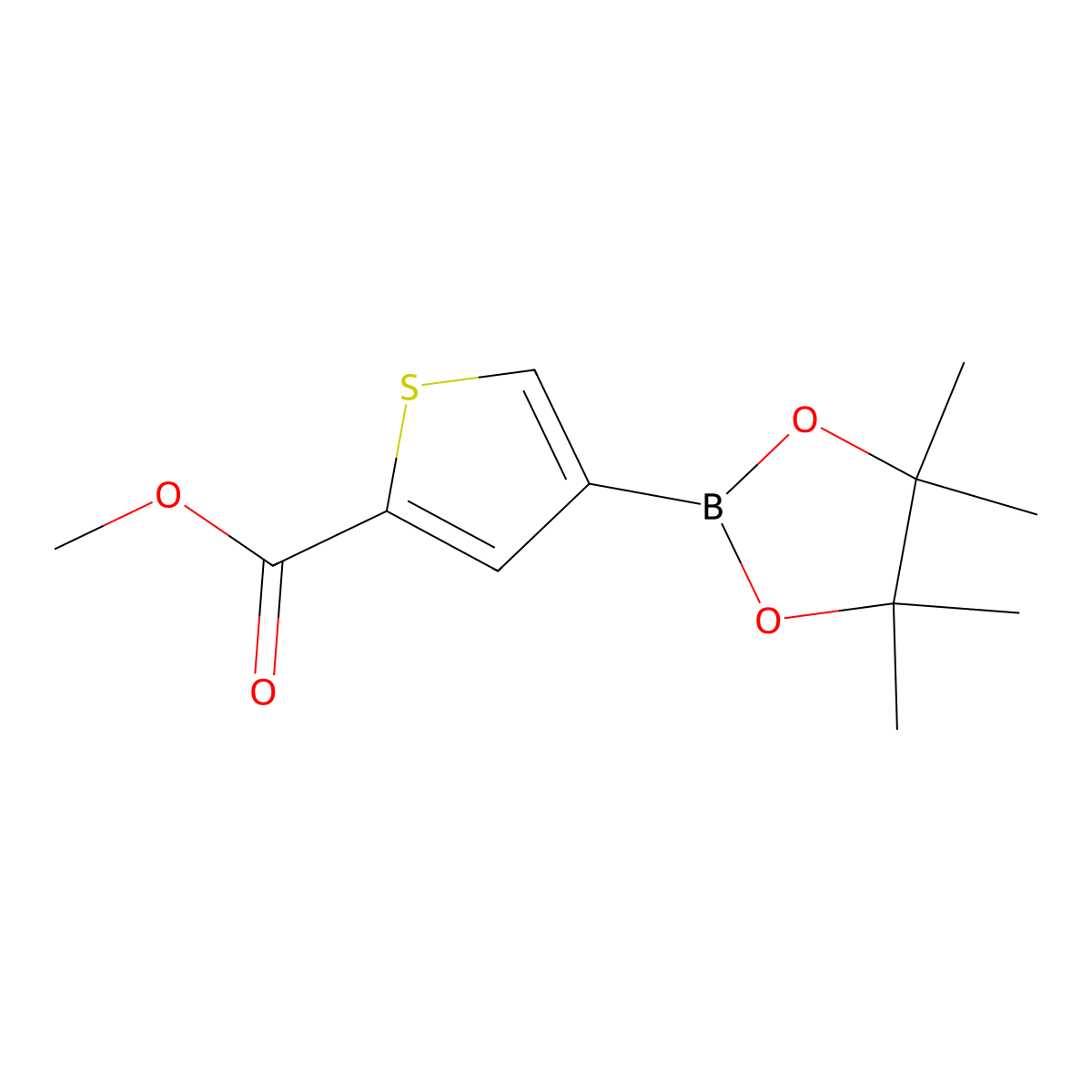 Methyl 4-(4,4,5,5-tetramethyl-1,3,2-dioxaborolan-2-yl)thiophene-2-carboxylate molecular structure, CAS 709648-80-6