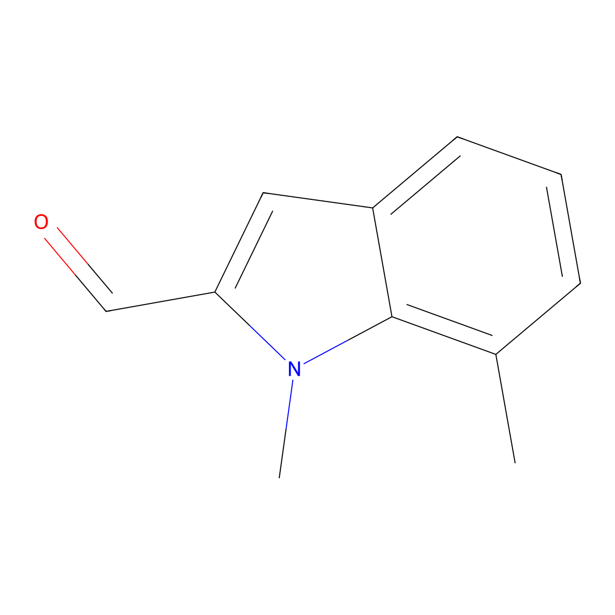 1,7-Dimethyl-1H-indole-2-carbaldehyde molecular structure, CAS 709649-50-3