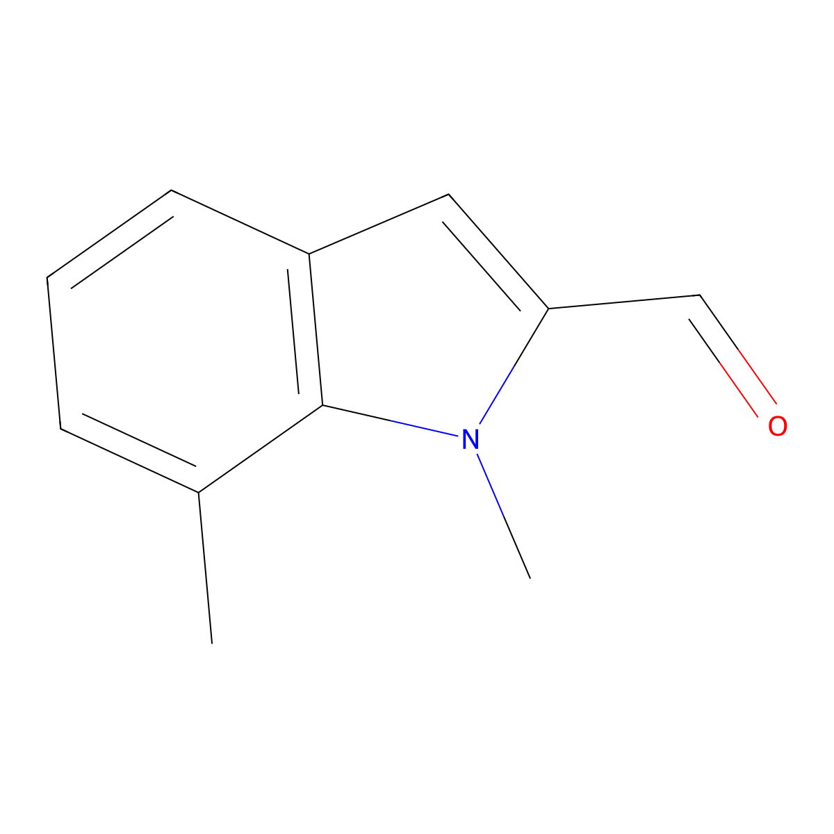 1,7-Dimethyl-1H-indole-2-carbaldehyde molecular structure, CAS 709649-50-3