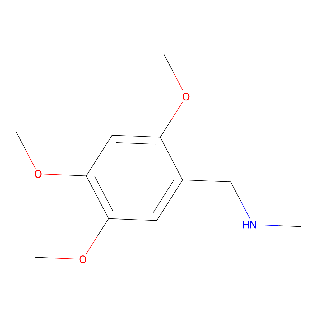 2,4,5-Trimethoxy-N-methylbenzenemethanamine molecular structure, CAS 709649-57-0