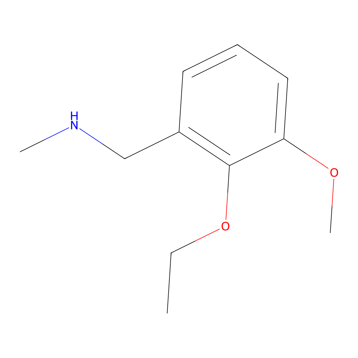 1-(2-ethoxy-3-methoxyphenyl)-N-methylmethanamine molecular structure, CAS 709649-59-2