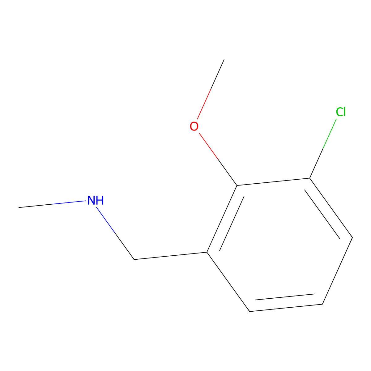 1-(3-chloro-2-methoxyphenyl)-N-methylmethanamine molecular structure, CAS 709649-68-3