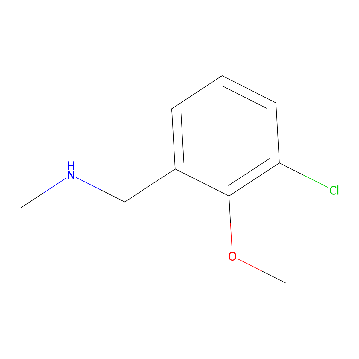 1-(3-chloro-2-methoxyphenyl)-N-methylmethanamine molecular structure, CAS 709649-68-3