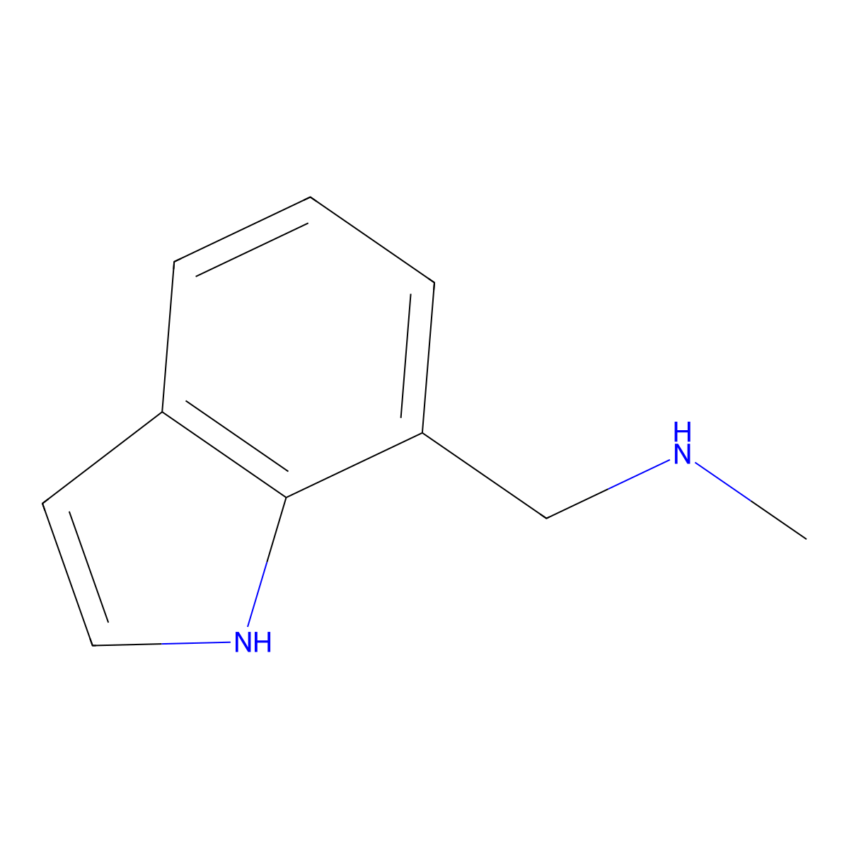 (1H-indol-7-ylmethyl)(methyl)amine molecular structure, CAS 709649-74-1