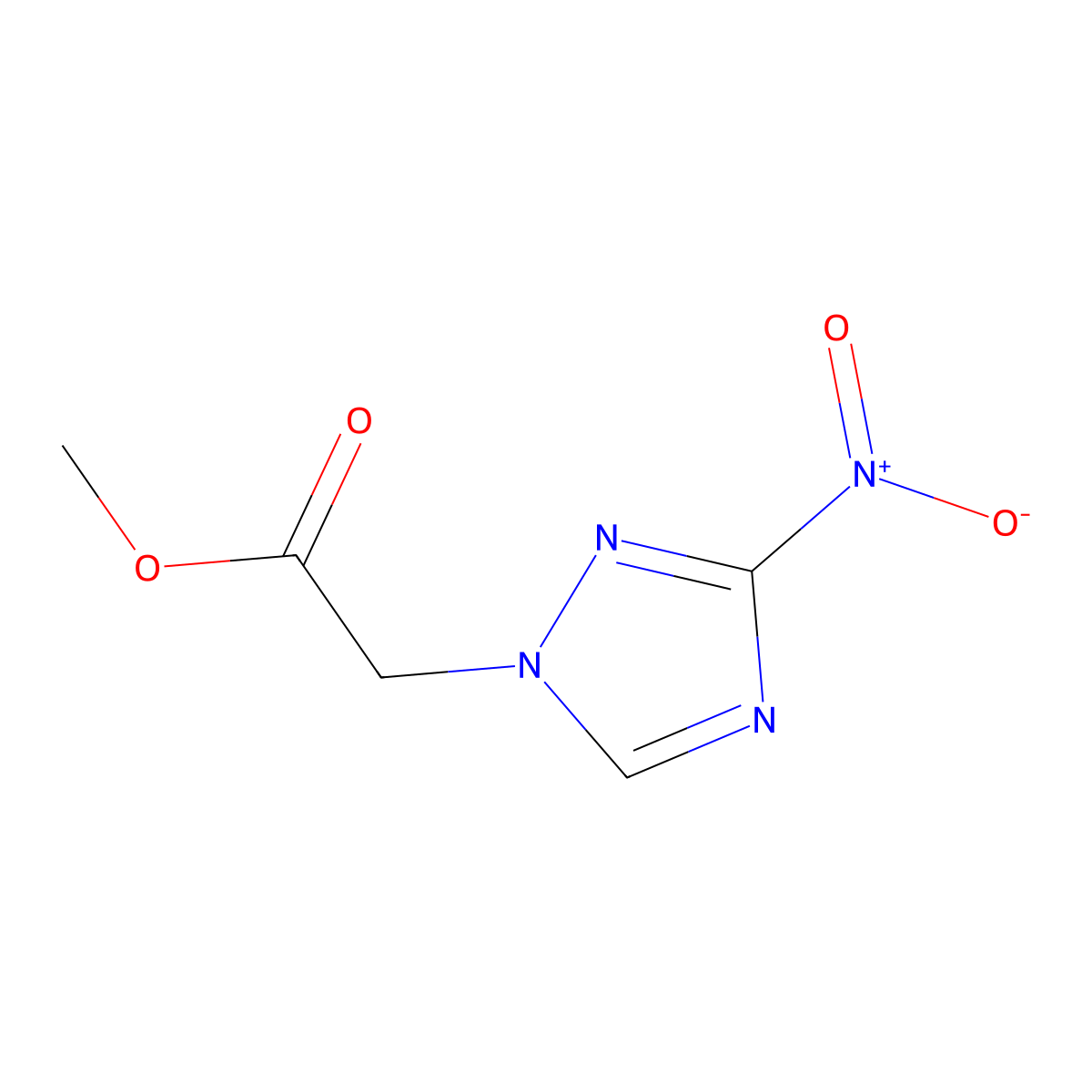 Methyl (3-nitro-1H-1,2,4-triazol-1-yl)acetate molecular structure, CAS 70965-23-0