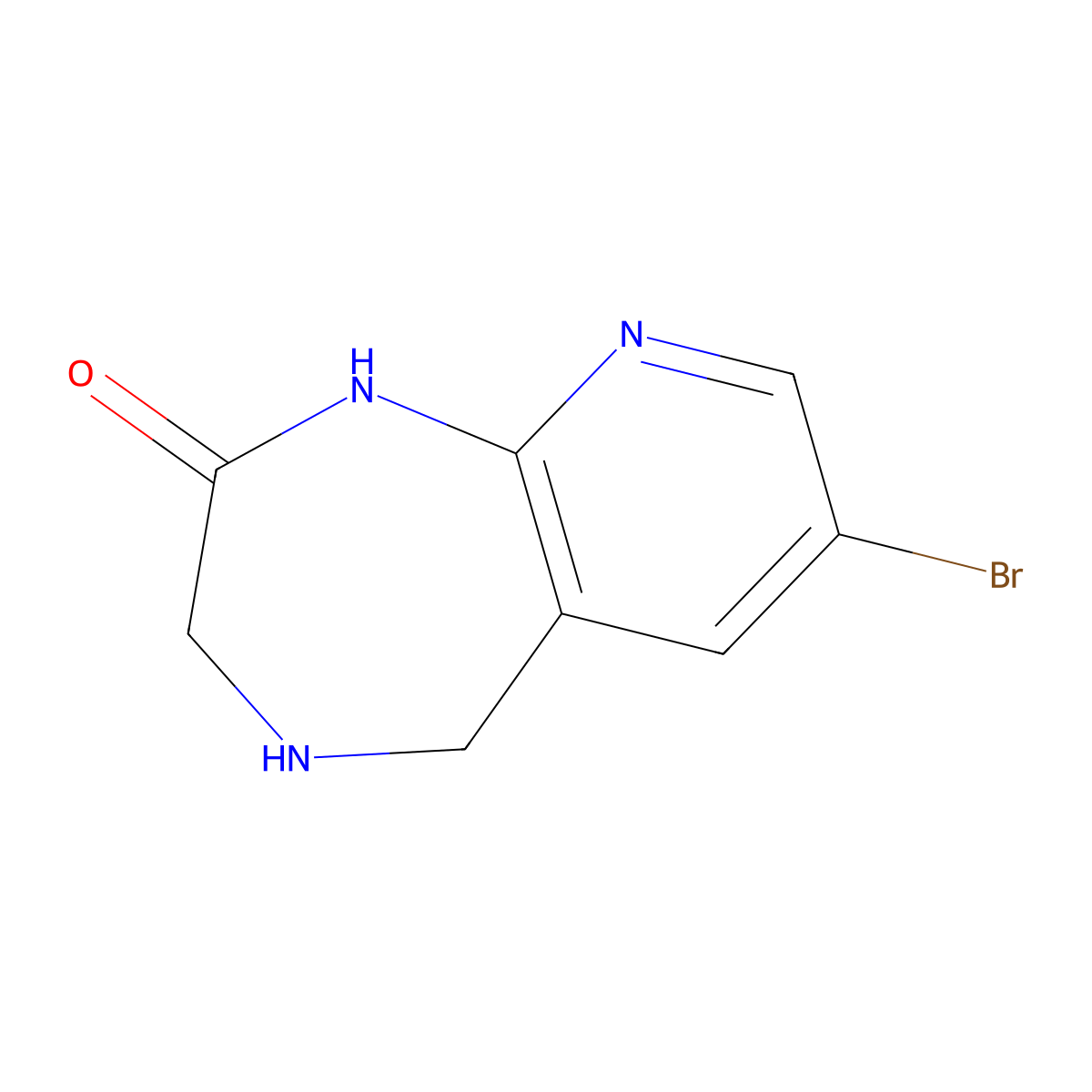 7-Bromo-4,5-dihydro-1H-pyrido[2,3-e][1,4]diazepin-2(3H)-one molecular structure, CAS 709650-05-5