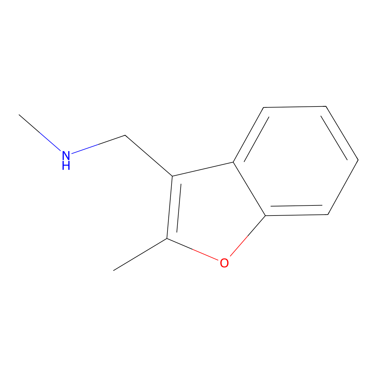 Methyl(2-methylbenzofuran-3-ylmethyl)amine molecular structure, CAS 709651-54-7