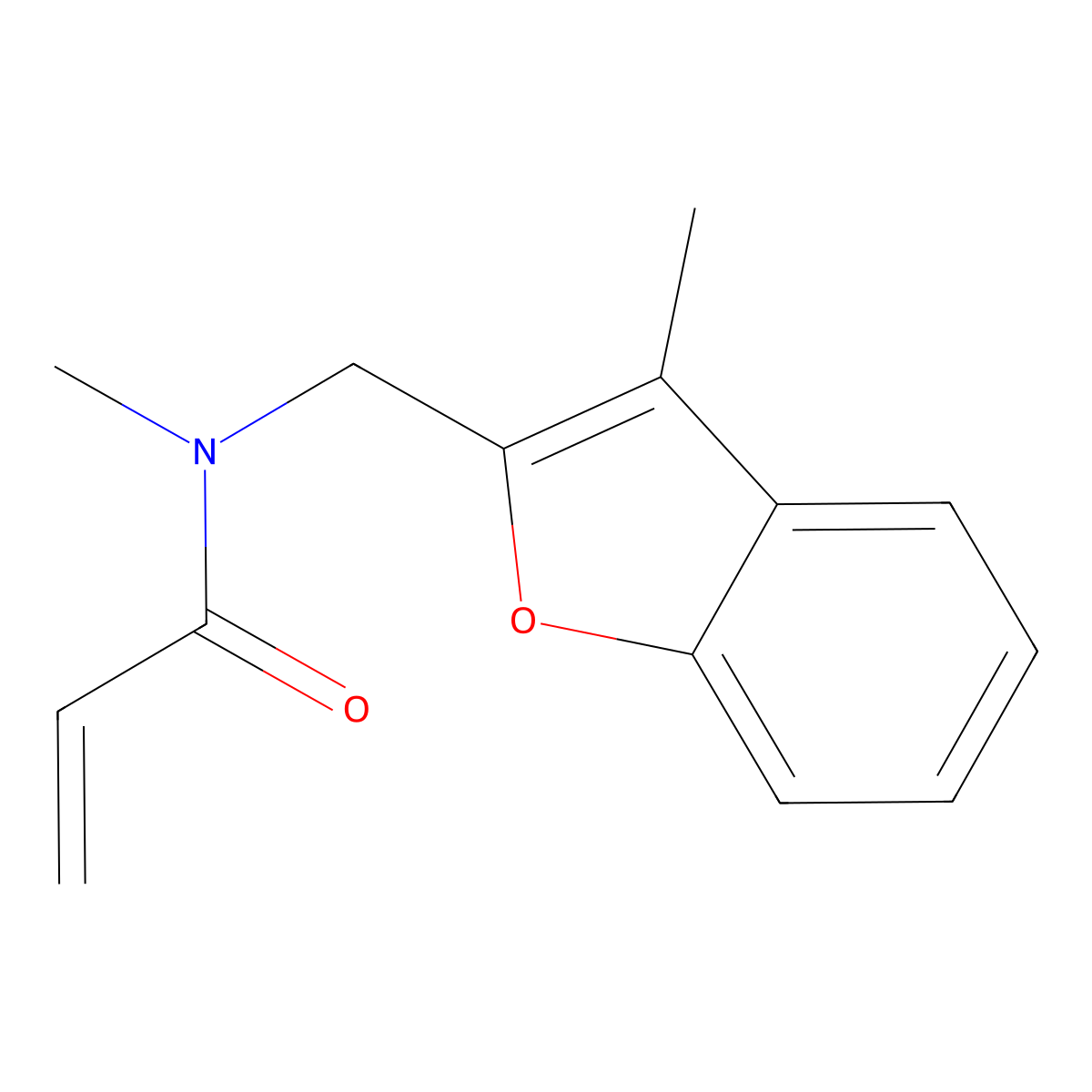 N-methyl-N-(3-methylbenzofuran-2-ylmethyl)acrylamide molecular structure, CAS 709652-78-8