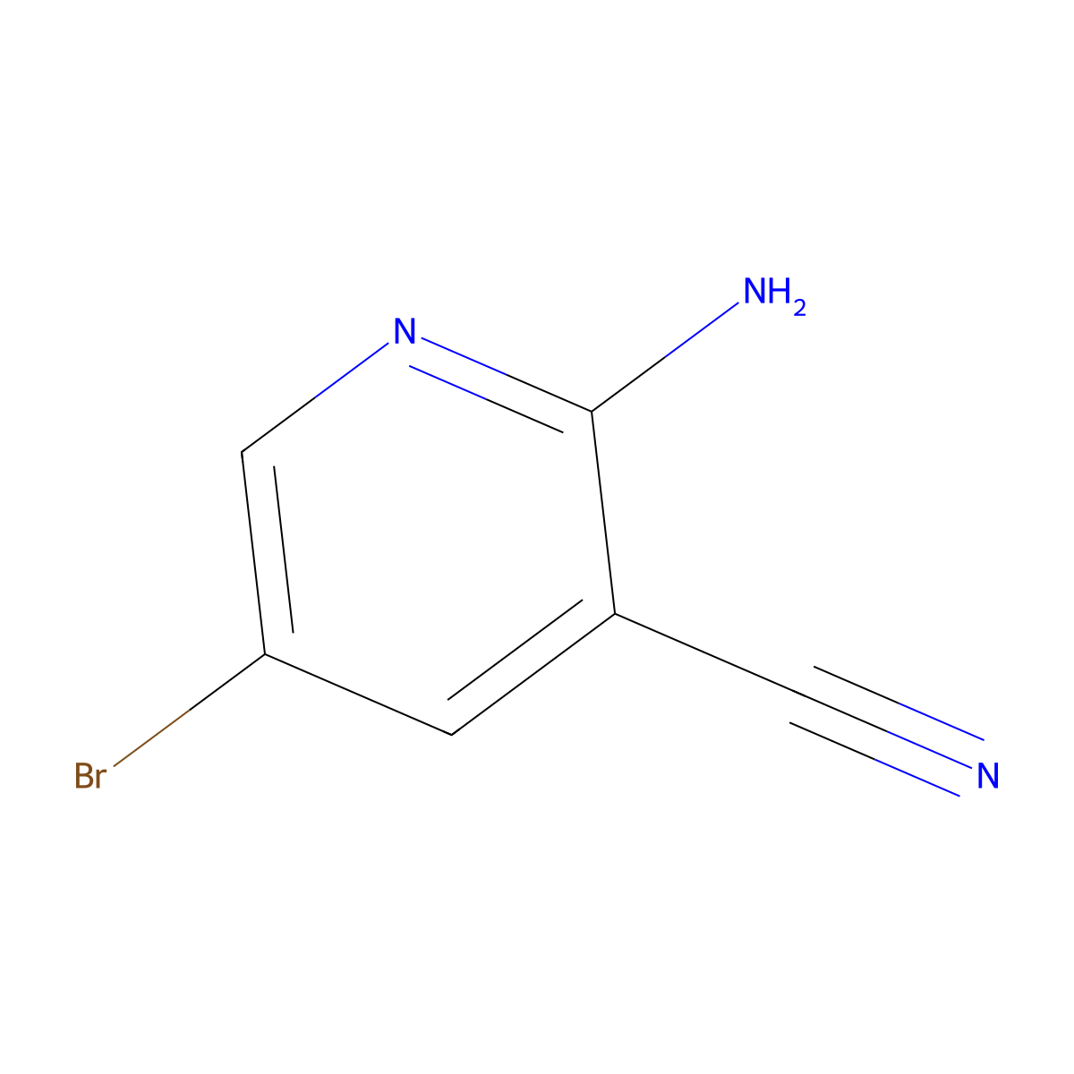 2-Amino-5-bromopyridine-3-carbonitrile molecular structure, CAS 709652-82-4