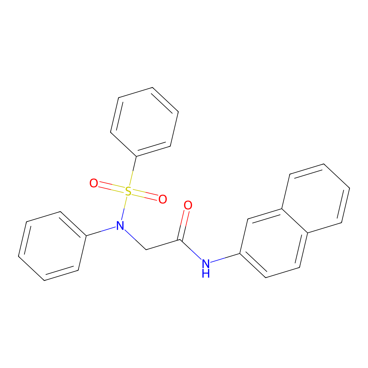 N-(2-naphthyl)-2-[phenyl(phenylsulfonyl)amino]acetamide molecular structure, CAS 709658-92-4