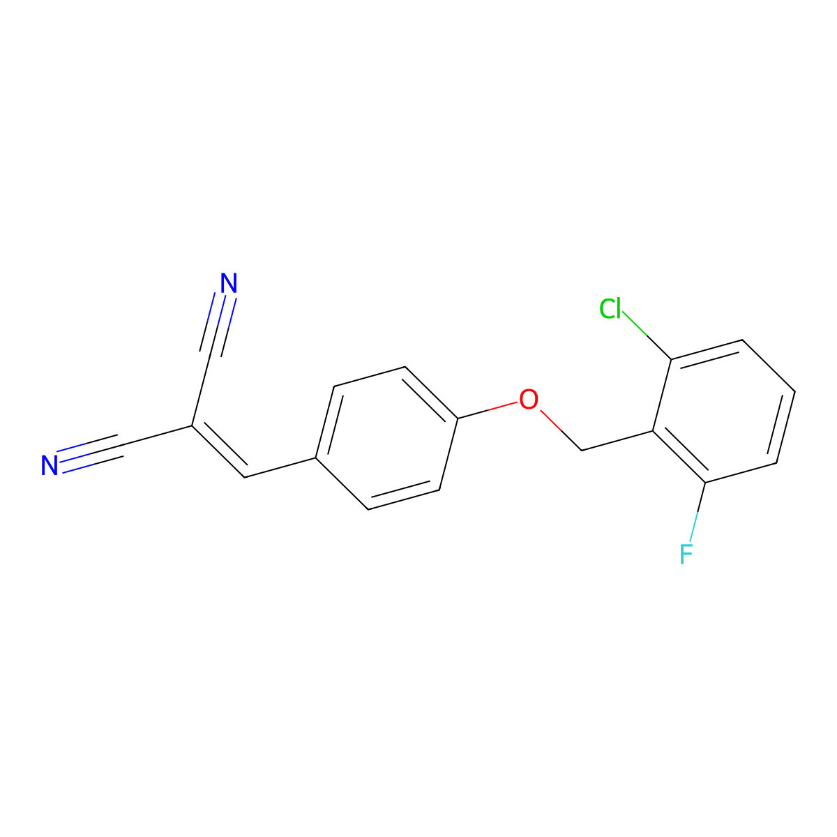 {4-[(2-Chloro-6-fluorobenzyl)oxy]benzylidene}propanedinitrile molecular structure, CAS 709660-33-3