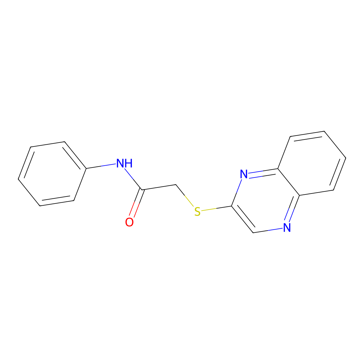 N-phenyl-2-(quinoxalin-2-ylsulfanyl)acetamide molecular structure, CAS 709660-71-9