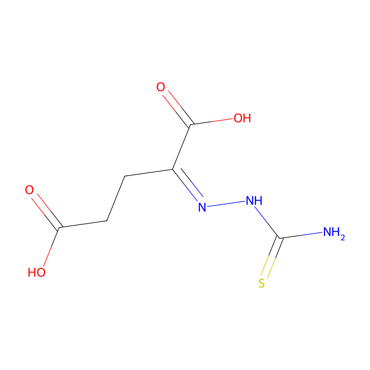 2-(2-Carbamothioylhydrazinylidene)pentanedioic acid molecular structure, CAS 70967-71-4