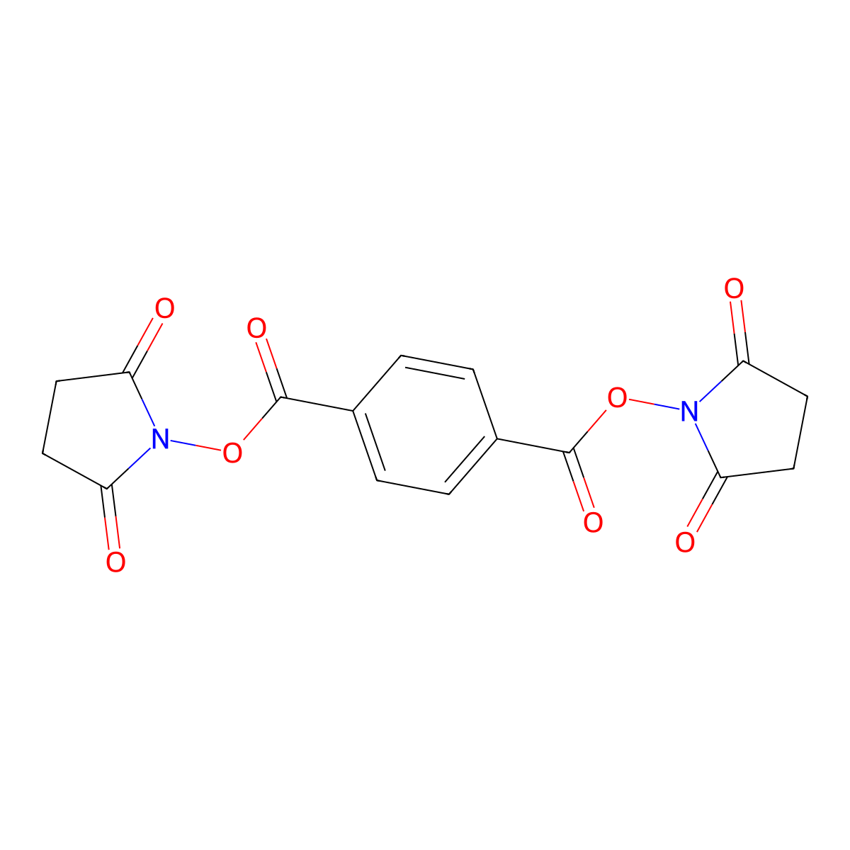 2,5-Pyrrolidinedione, 1,1'-[1,4-phenylenebis(carbonyloxy)]bis- molecular structure, CAS 70967-79-2