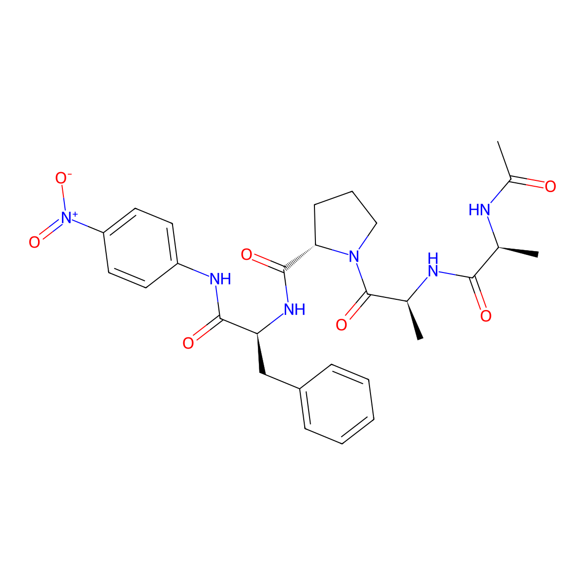 AC-Ala-ala-pro-phe-pna molecular structure, CAS 70967-94-1