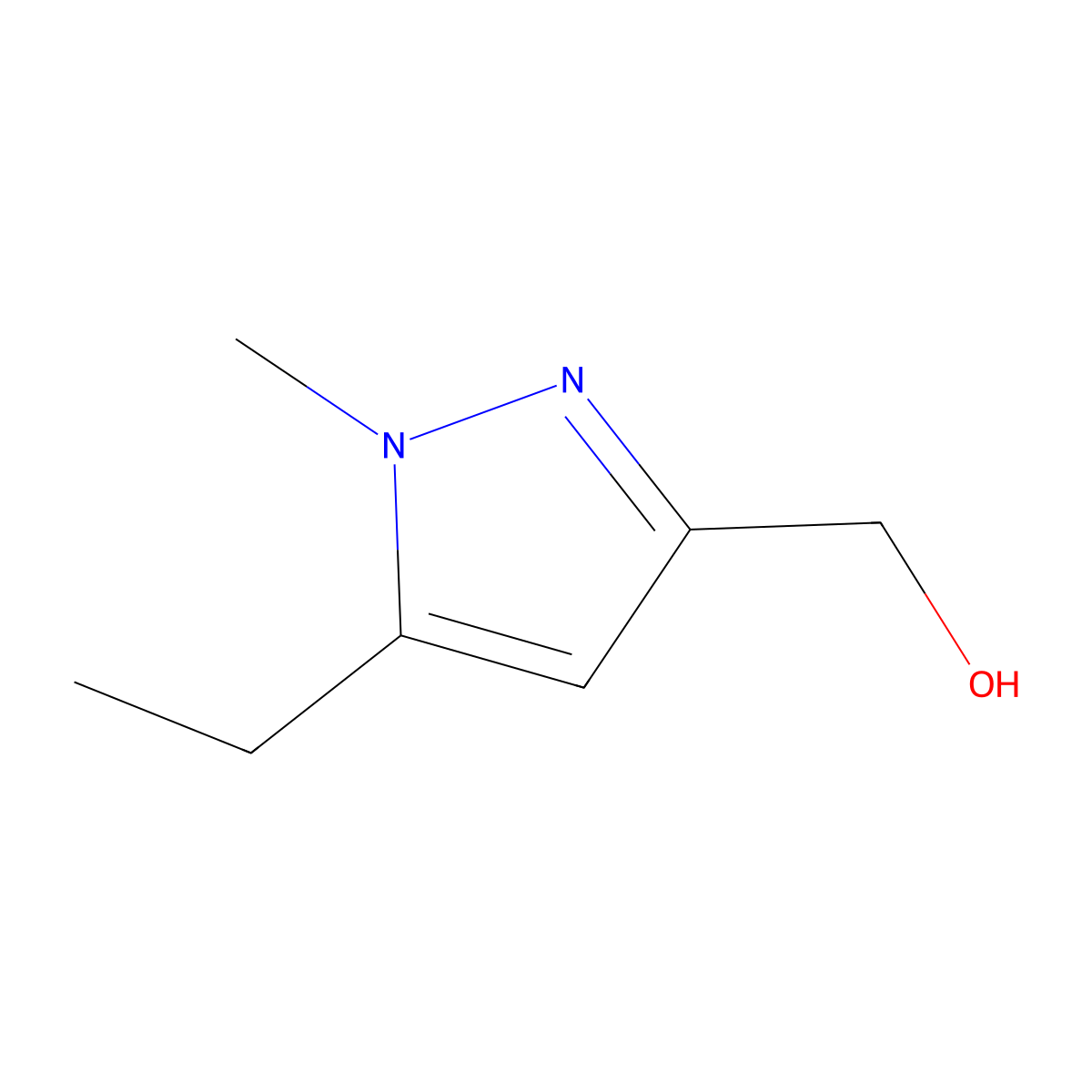 (5-Ethyl-1-methyl-1H-pyrazol-3-yl)methanol molecular structure, CAS 709674-67-9