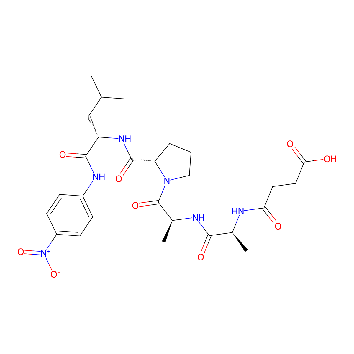 Suc-ala-ala-pro-leu-pna molecular structure, CAS 70968-04-6
