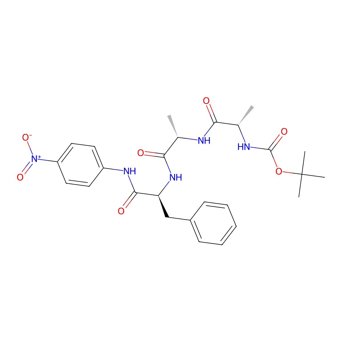 Boc-Ala-Ala-Phe-pNA molecular structure, CAS 70968-20-6