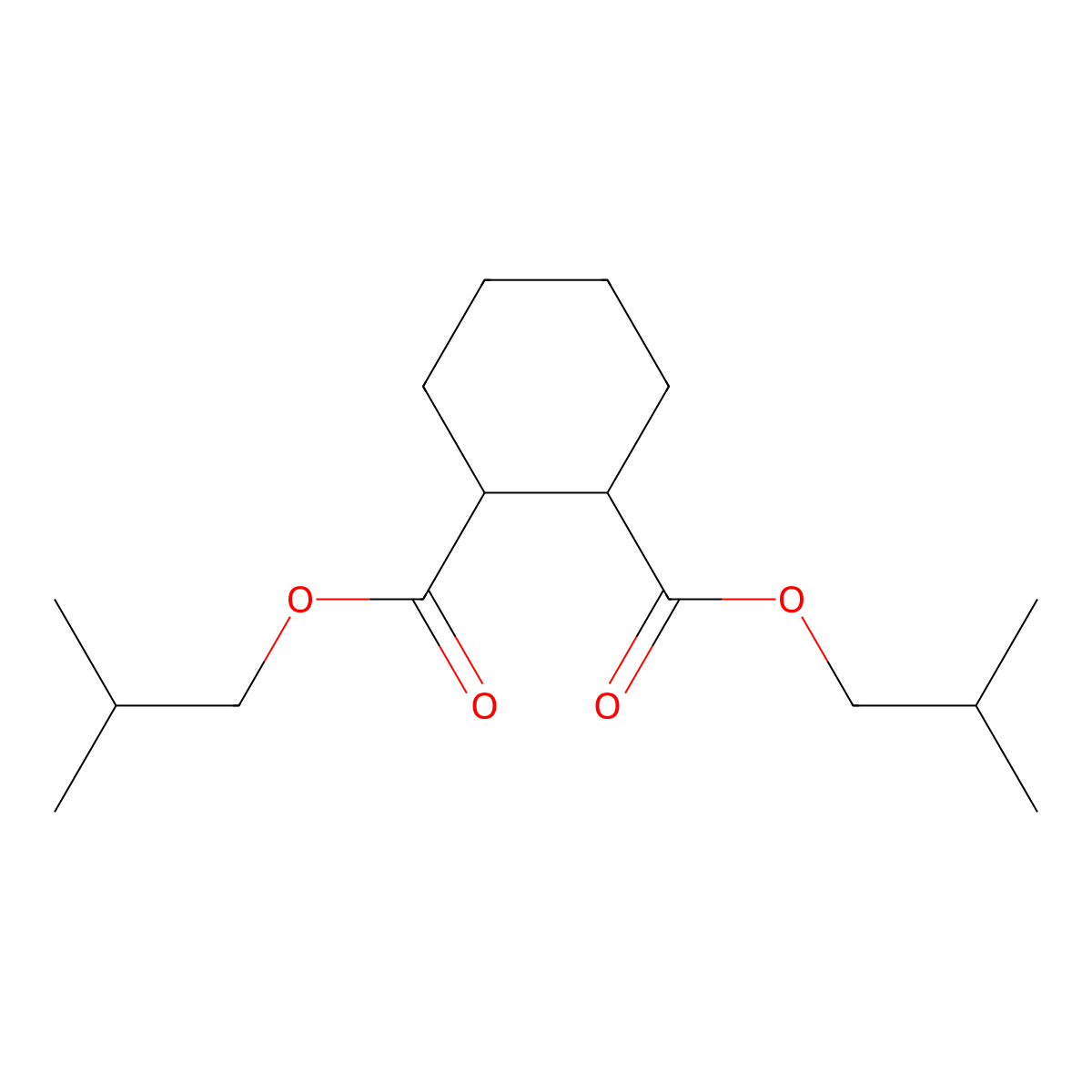 1,2-Cyclohexanedicarboxylic acid, 1,2-bis(2-methylpropyl) ester molecular structure, CAS 70969-58-3