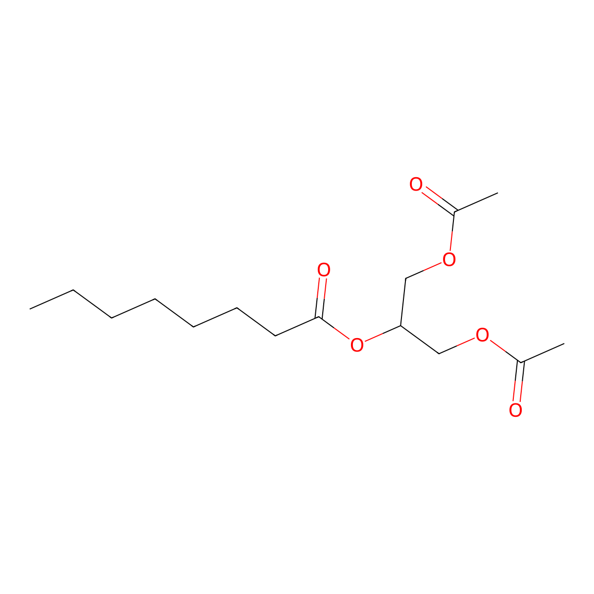 Octanoic acid, 2-(acetyloxy)-1-[(acetyloxy)methyl]ethyl ester molecular structure, CAS 70969-71-0