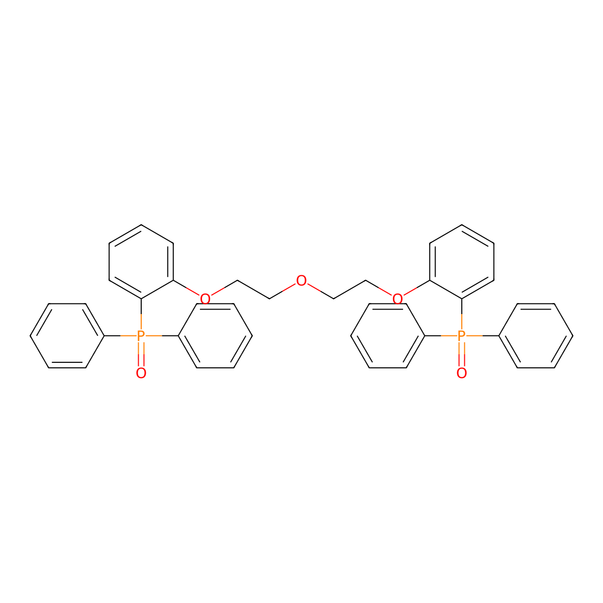 1-Diphenylphosphoryl-2-[2-[2-(2-diphenylphosphorylphenoxy)ethoxy]ethoxy]benzene molecular structure, CAS 70975-13-2