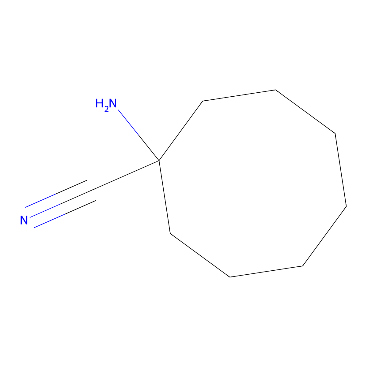 1-Aminocyclooctane-1-carbonitrile molecular structure, CAS 70976-75-9