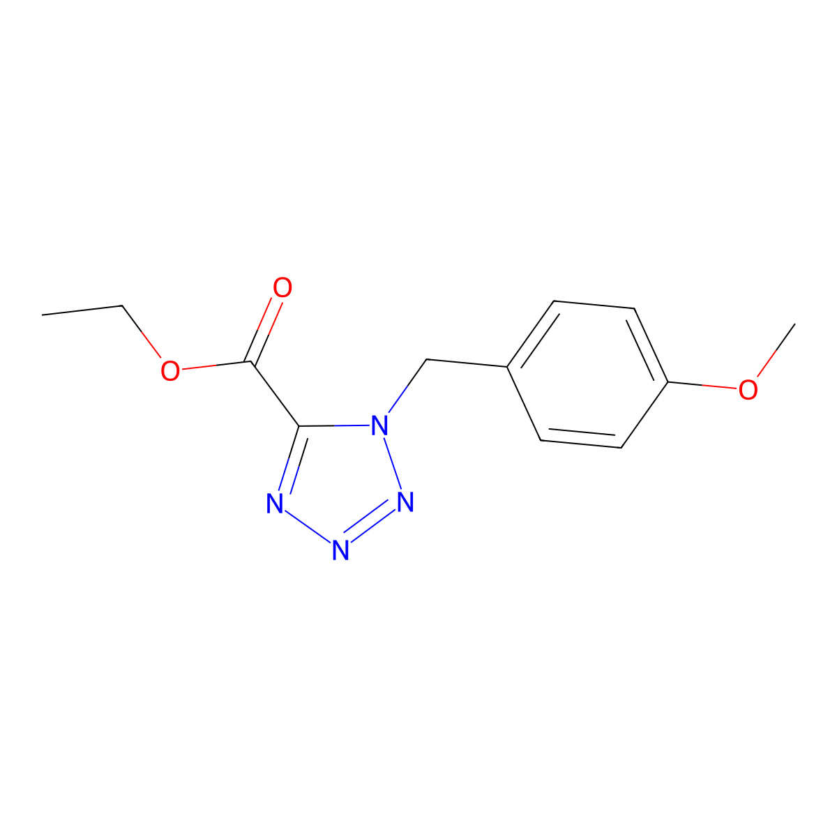 ethyl 1-(4-methoxybenzyl)-1H-tetrazole-5-carboxylate molecular structure, CAS 70978-35-7