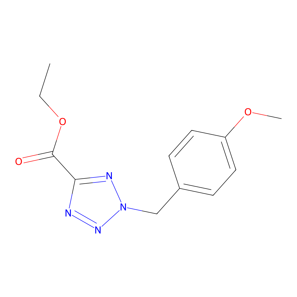 ethyl 2-(4-methoxybenzyl)-2H-tetrazole-5-carboxylate molecular structure, CAS 70978-36-8