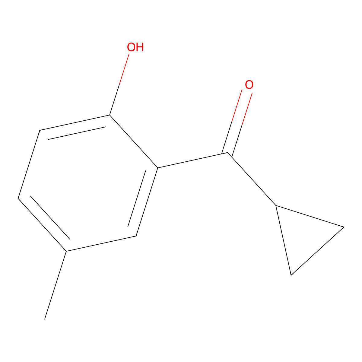 2-Cyclopropanecarbonyl-4-methylphenol molecular structure, CAS 70978-56-2