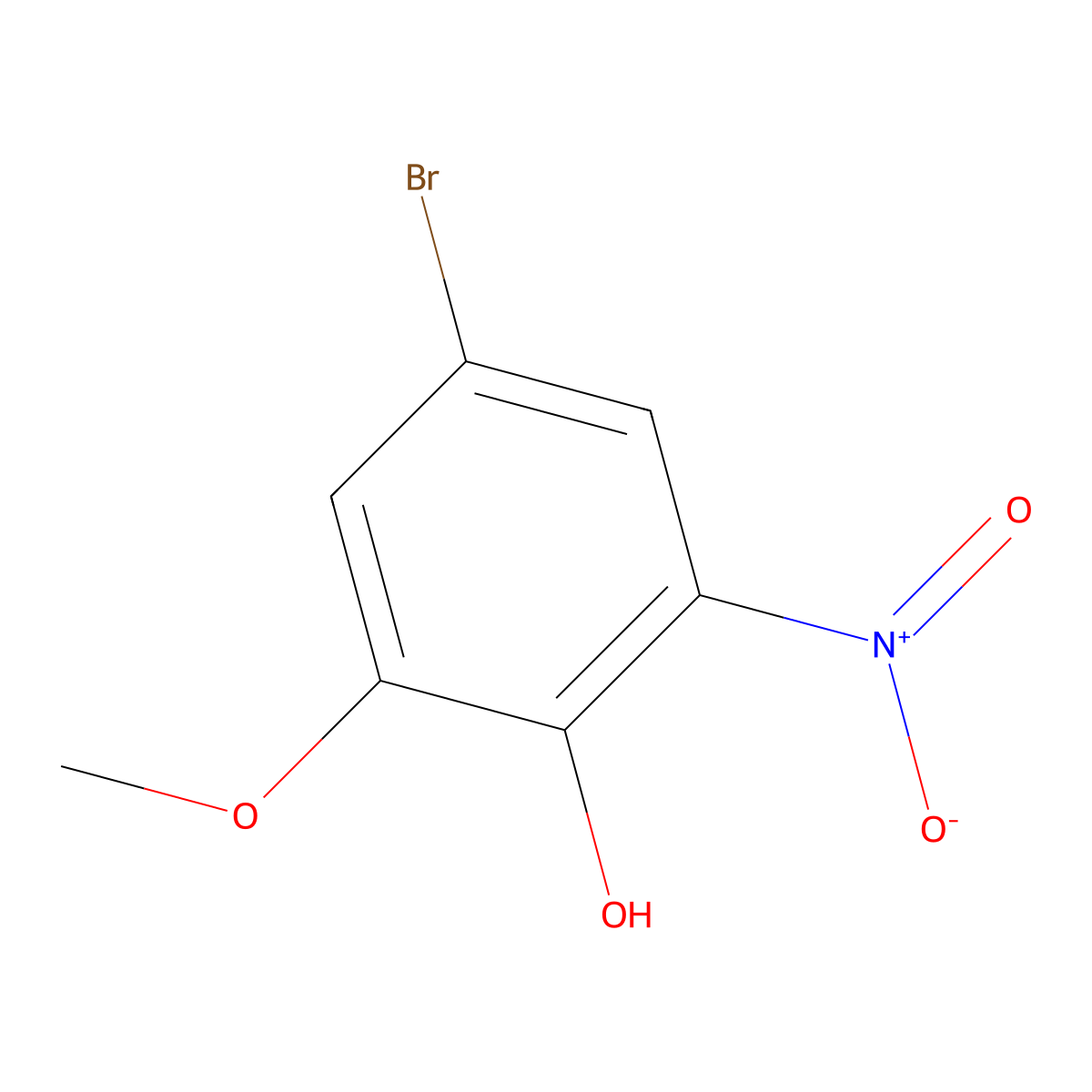 4-Bromo-2-methoxy-6-nitrophenol molecular structure, CAS 70978-61-9