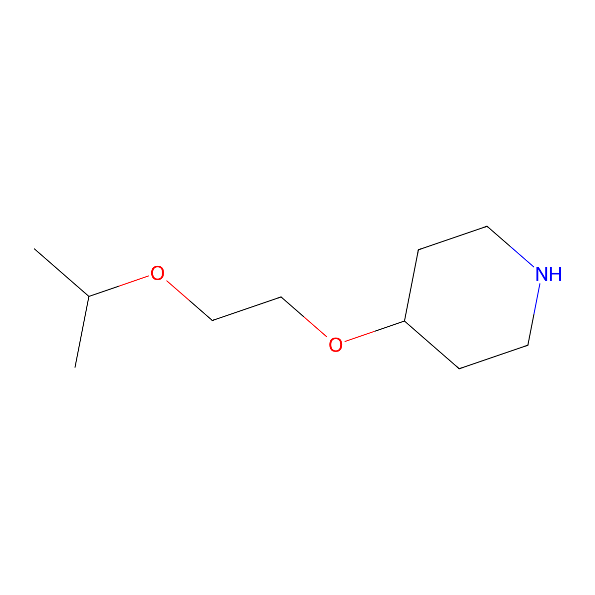 4-[2-(Propan-2-yloxy)ethoxy]piperidine molecular structure, CAS 70979-01-0