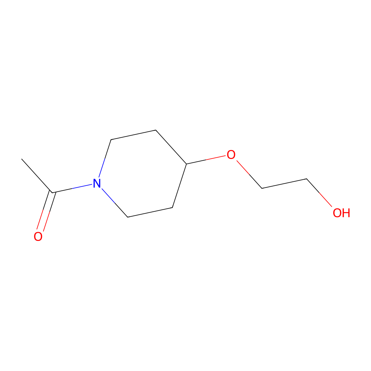 1-(4-(2-Hydroxyethoxy)piperidin-1-yl)ethanone molecular structure, CAS 70979-23-6
