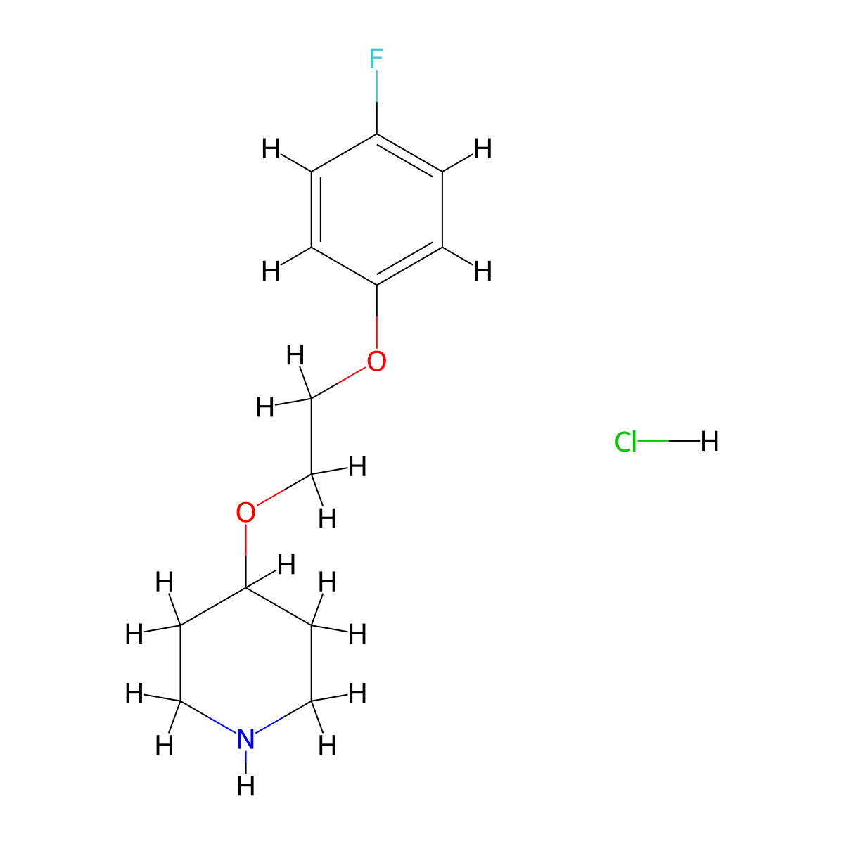4-(2-(4-Fluorophenoxy)ethoxy)piperidine hydrochloride molecular structure, CAS 70979-26-9