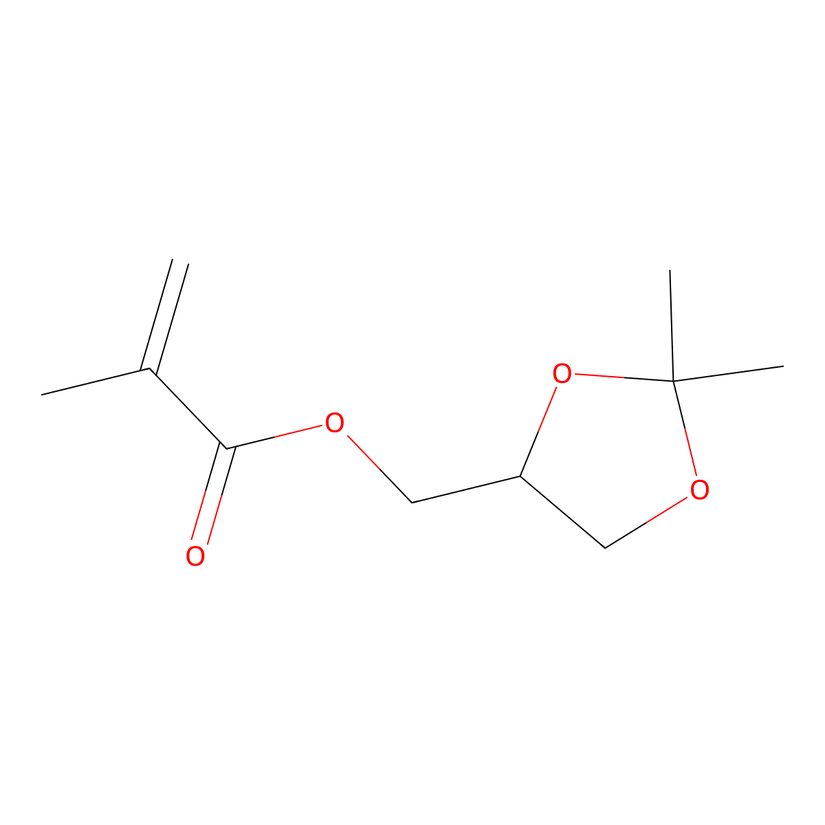 Isopropylideneglyceryl methacrylate molecular structure, CAS 7098-80-8