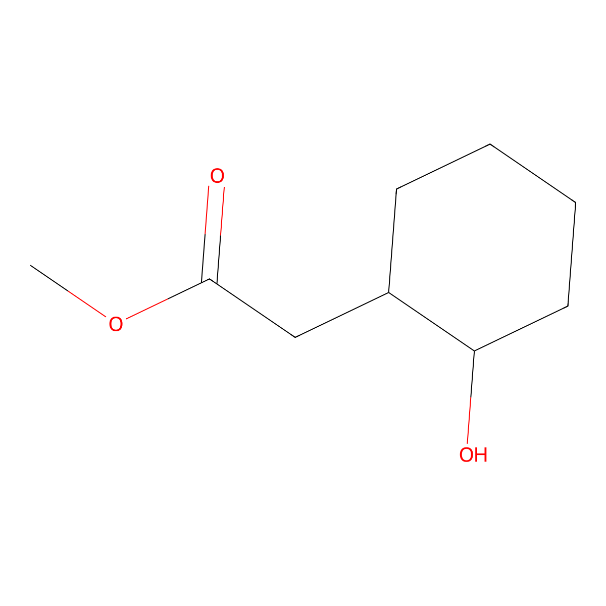 Methyl 2-(2-hydroxycyclohexyl)acetate molecular structure, CAS 70980-27-7