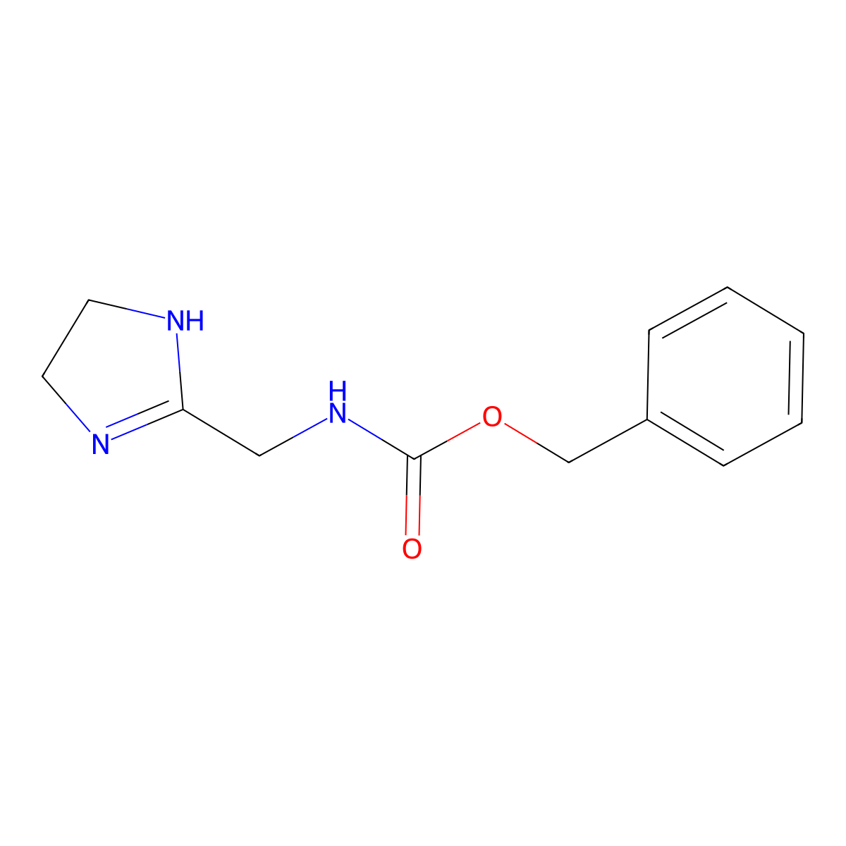 benzyl N-[(4,5-dihydro-1H-imidazol-2-yl)methyl]carbamate molecular structure, CAS 70984-91-7