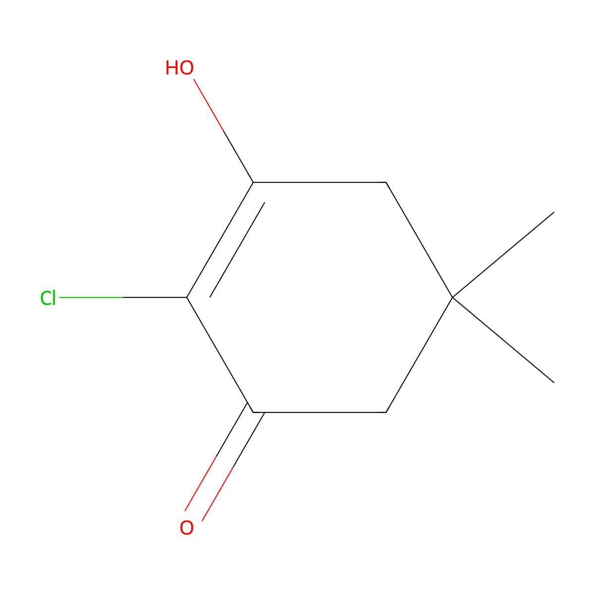 2-Cyclohexen-1-one, 2-chloro-3-hydroxy-5,5-dimethyl- molecular structure, CAS 70990-68-0