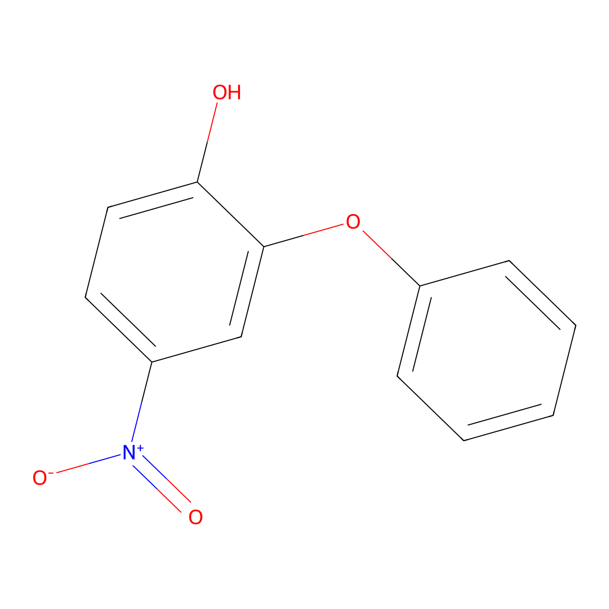 4-Nitro-2-phenoxyphenol molecular structure, CAS 70995-08-3