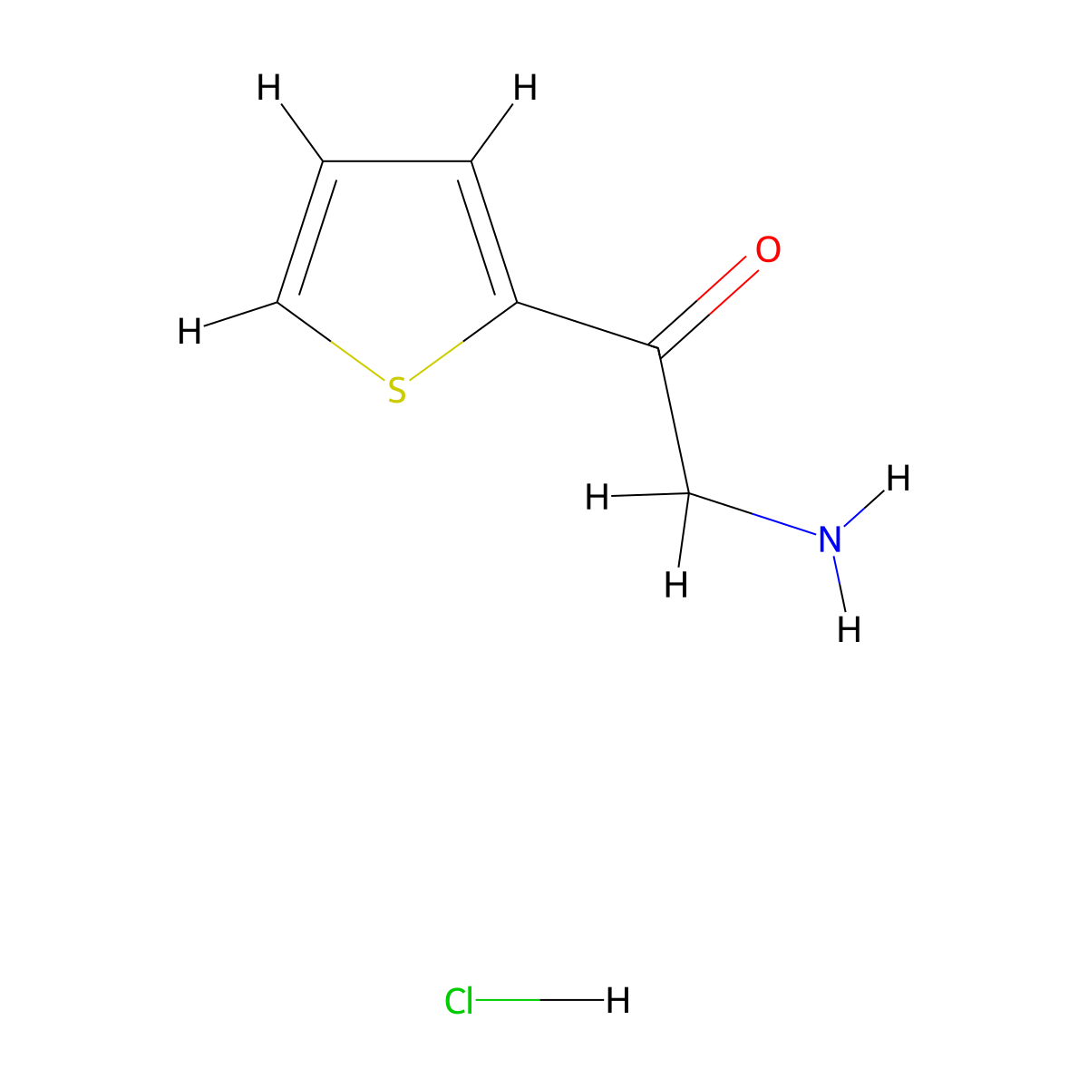 2-Amino-1-(thiophen-2-yl)ethan-1-one hydrochloride molecular structure, CAS 70996-65-5