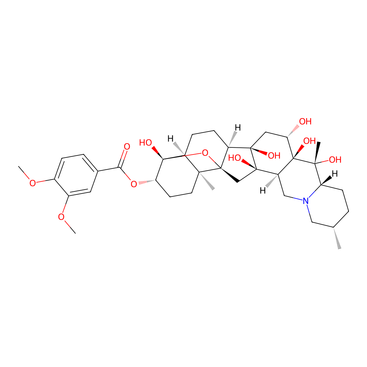 Veratridine molecular structure, CAS 71-62-5
