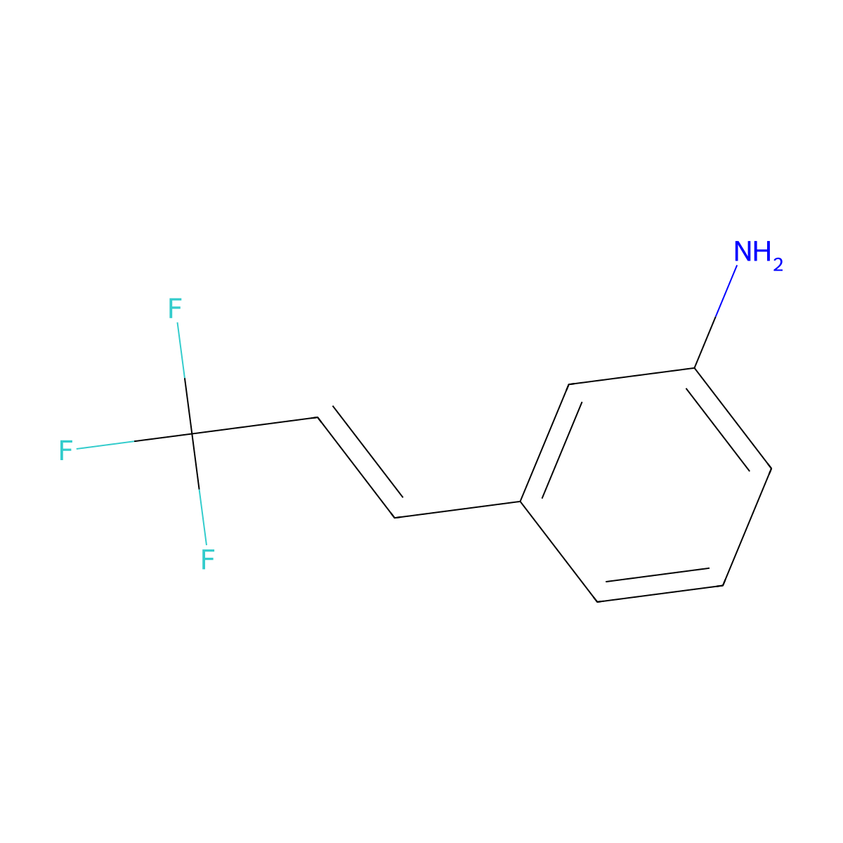 3-[(1E)-3,3,3-trifluoroprop-1-en-1-yl]aniline molecular structure, CAS 710-01-0