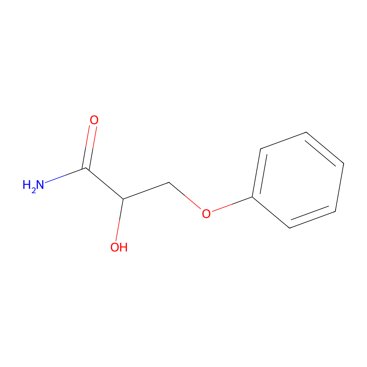 2-Hydroxy-3-phenoxypropanamide molecular structure, CAS 710-12-3