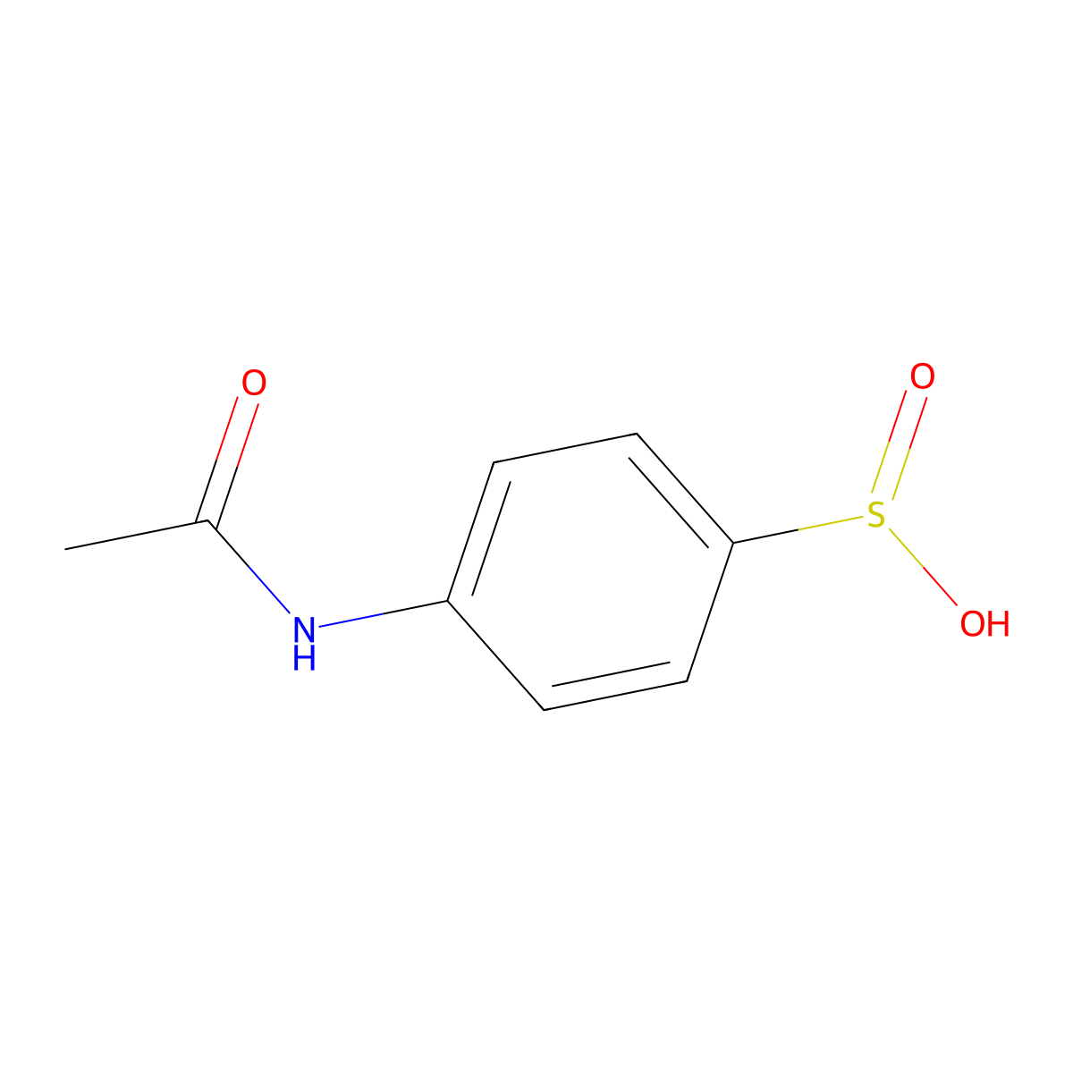 4-(Acetylamino)benzenesulfinic acid molecular structure, CAS 710-24-7