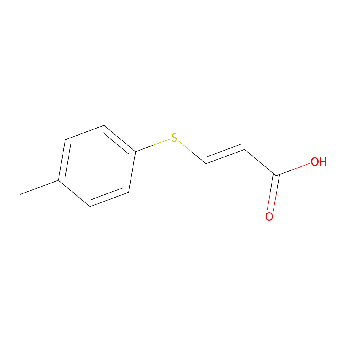 3-(4-Methylphenyl)sulfanylprop-2-enoic acid molecular structure, CAS 710-37-2