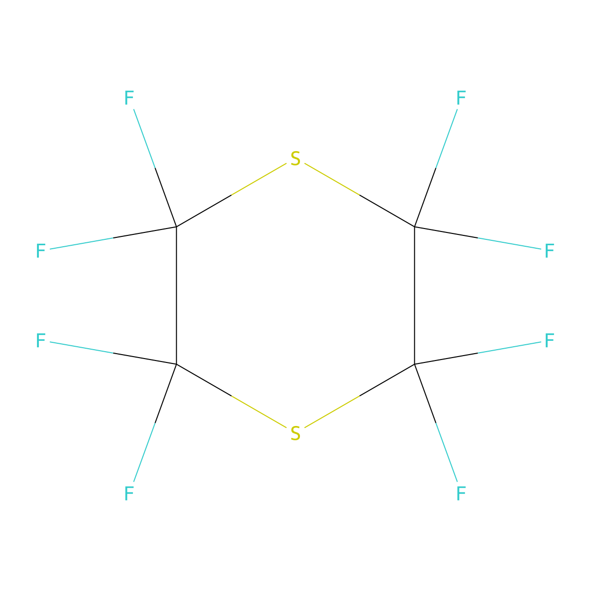 Octafluoro-p-dithiane molecular structure, CAS 710-65-6