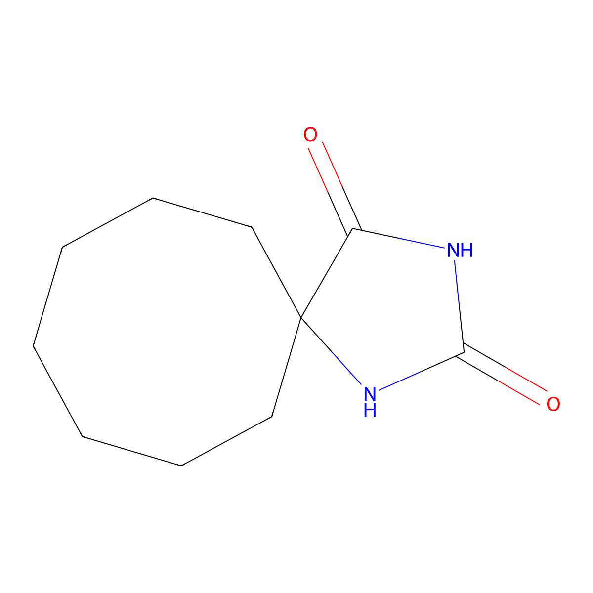1,3-Diazaspiro(4.7)dodecane-2,4-dione molecular structure, CAS 710-94-1