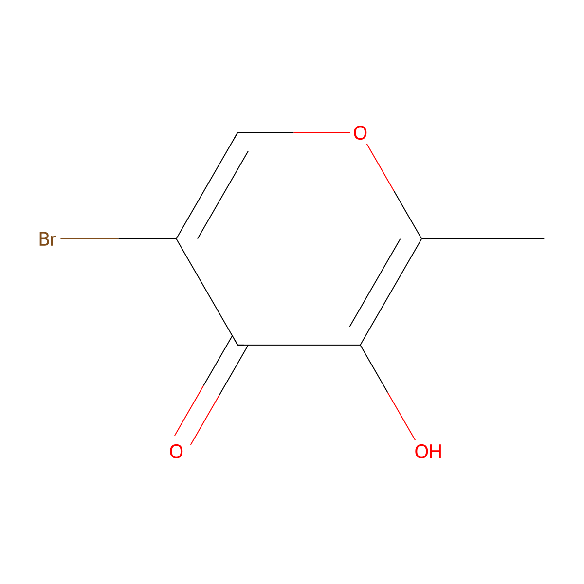 5-Bromo-3-hydroxy-2-methylpyran-4-one molecular structure, CAS 71001-54-2