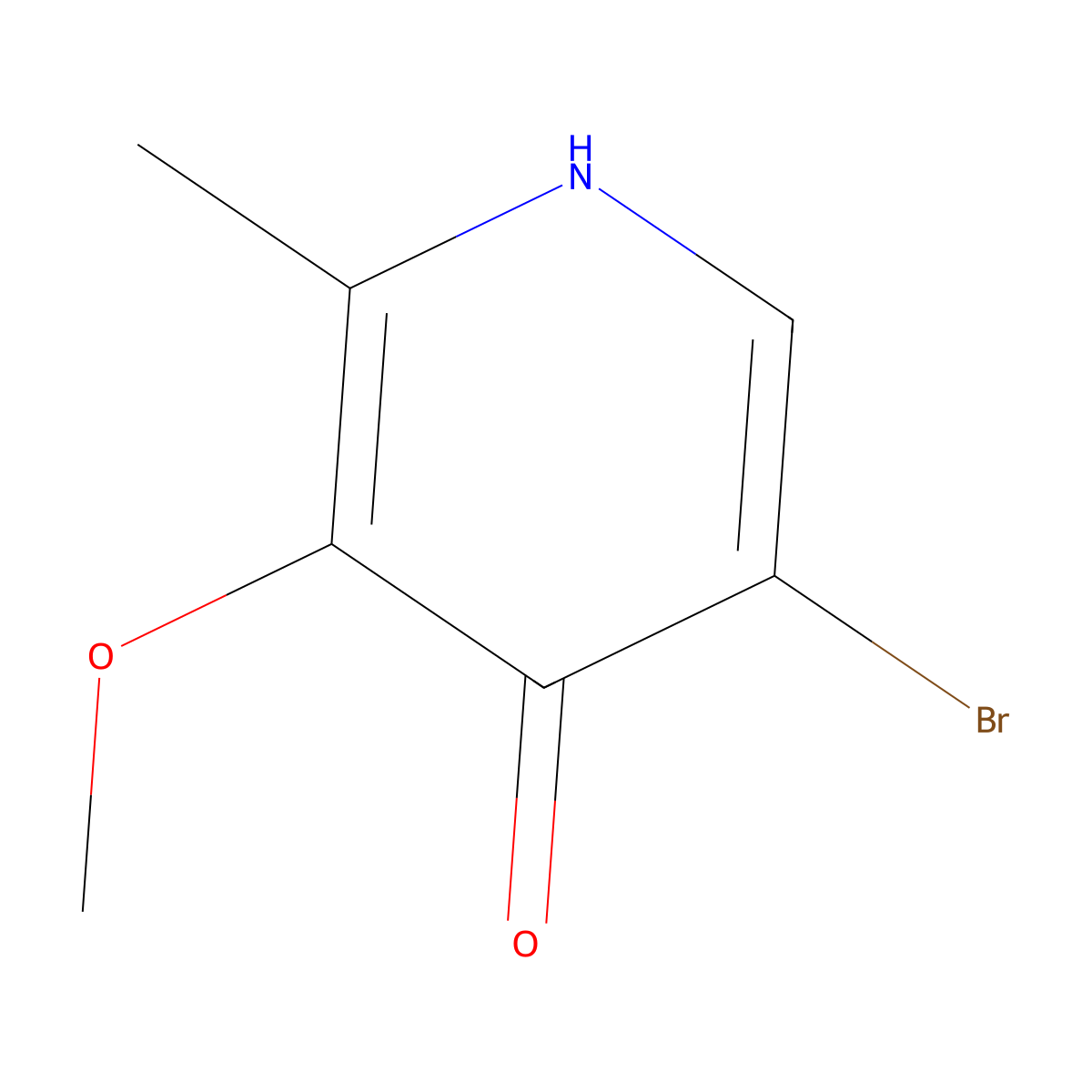 5-Bromo-3-methoxy-2-methyl-1,4-dihydropyridin-4-one molecular structure, CAS 71001-57-5