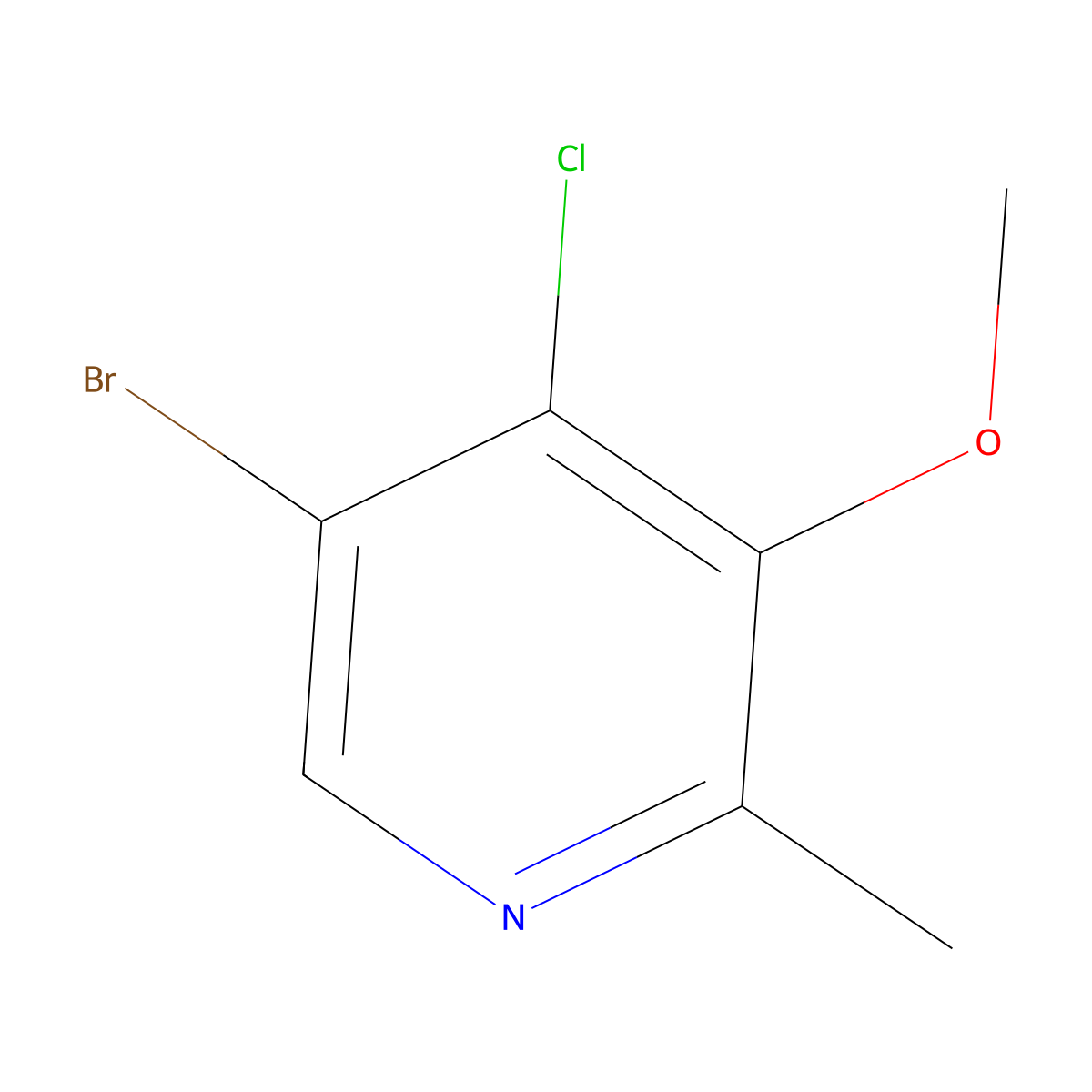 5-Bromo-4-chloro-3-methoxy-2-methylpyridine molecular structure, CAS 71001-58-6
