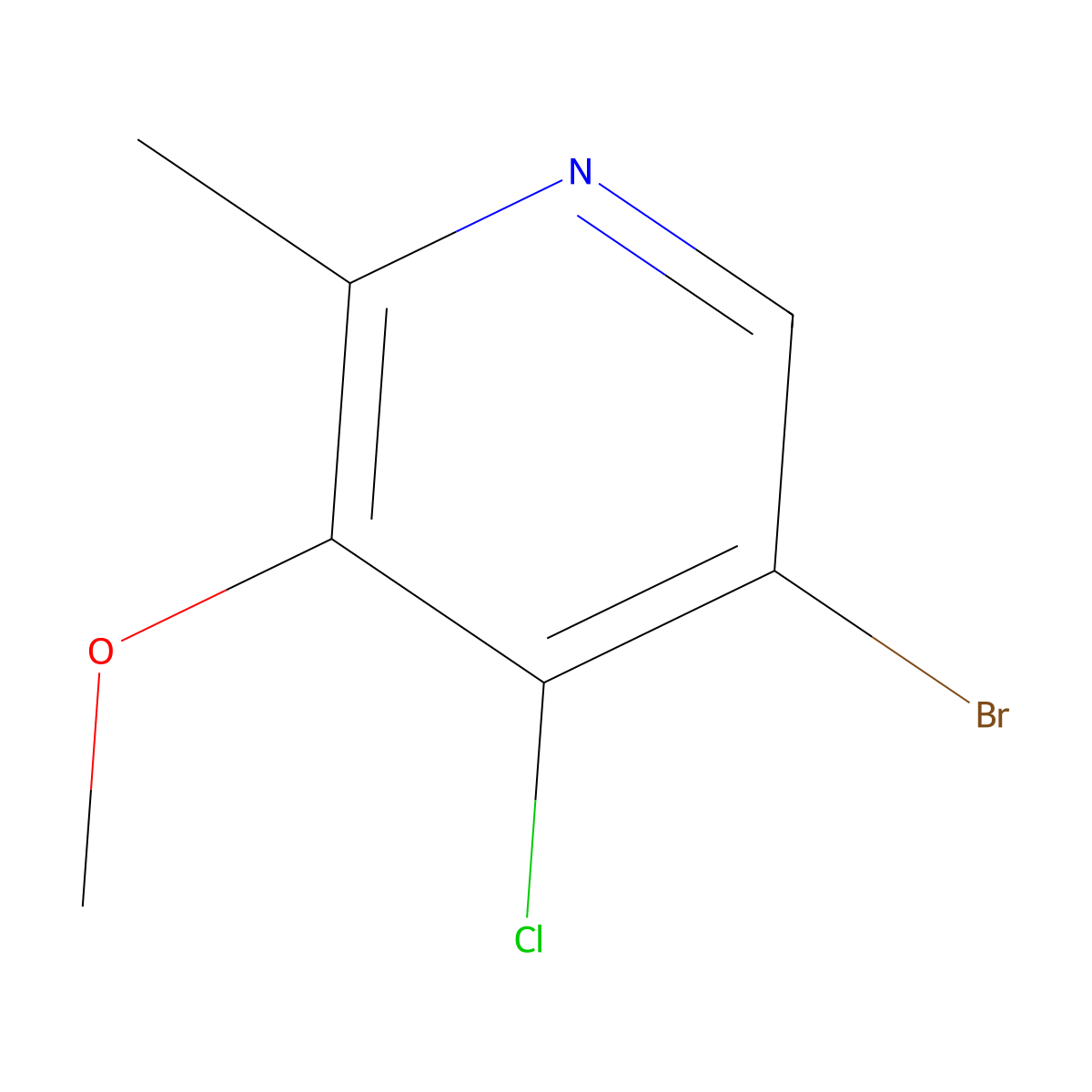 5-Bromo-4-chloro-3-methoxy-2-methylpyridine molecular structure, CAS 71001-58-6